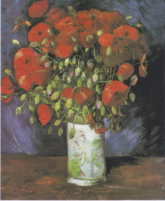 Vincent Van Gogh Vase with Red Poppies oil painting image
